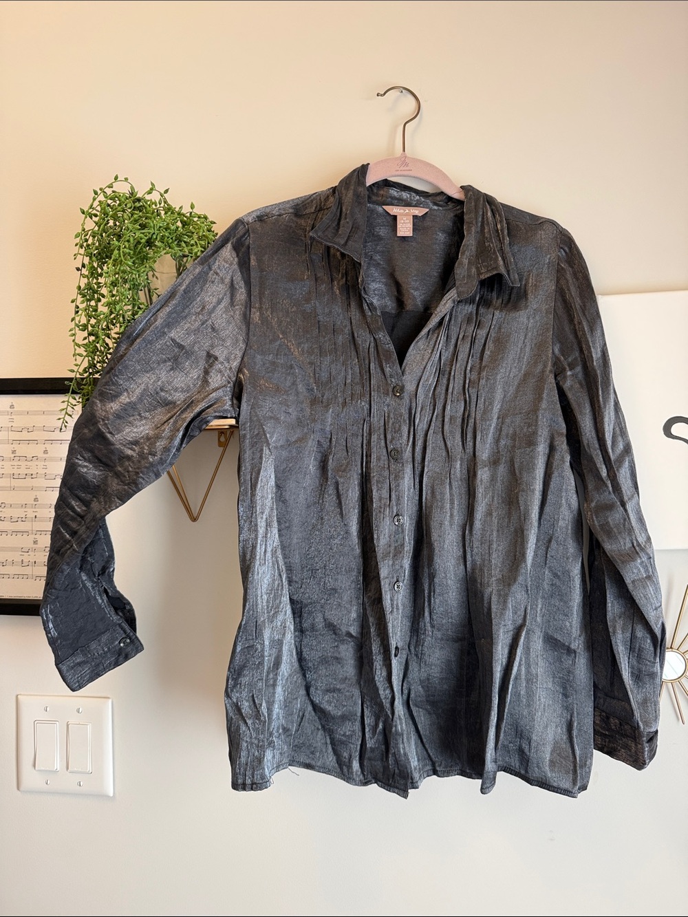 White Stag Metallic Charcoal Button-Down Shirt